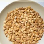 healthy roasted pumpkin seeds in a plate
