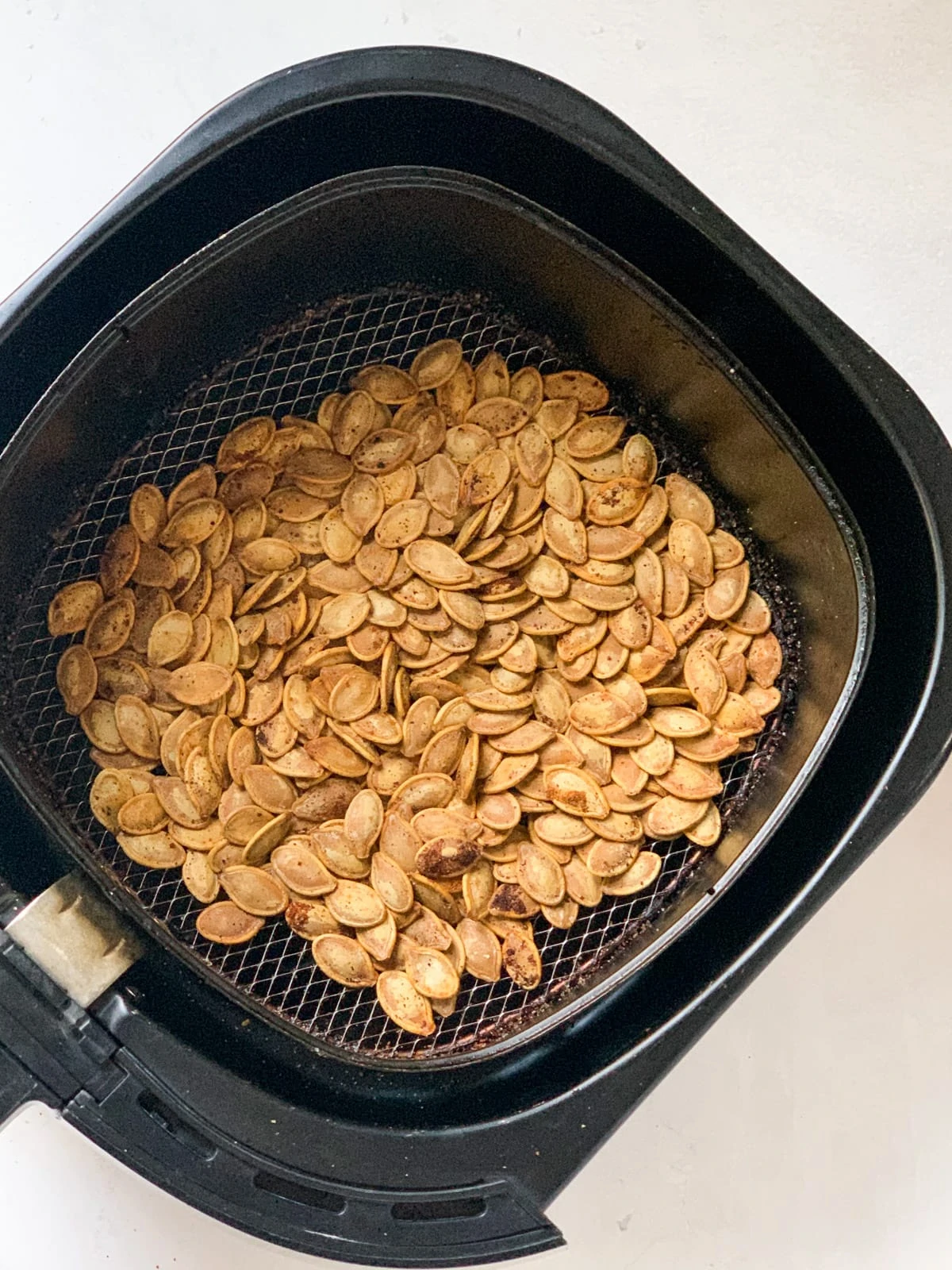 Pumpkin seeds roasted in an air fryer