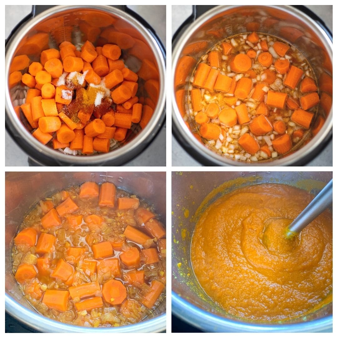 steps to make carrot ginger soup in the instant pot