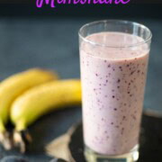 Fig banana smoothie in a glass
