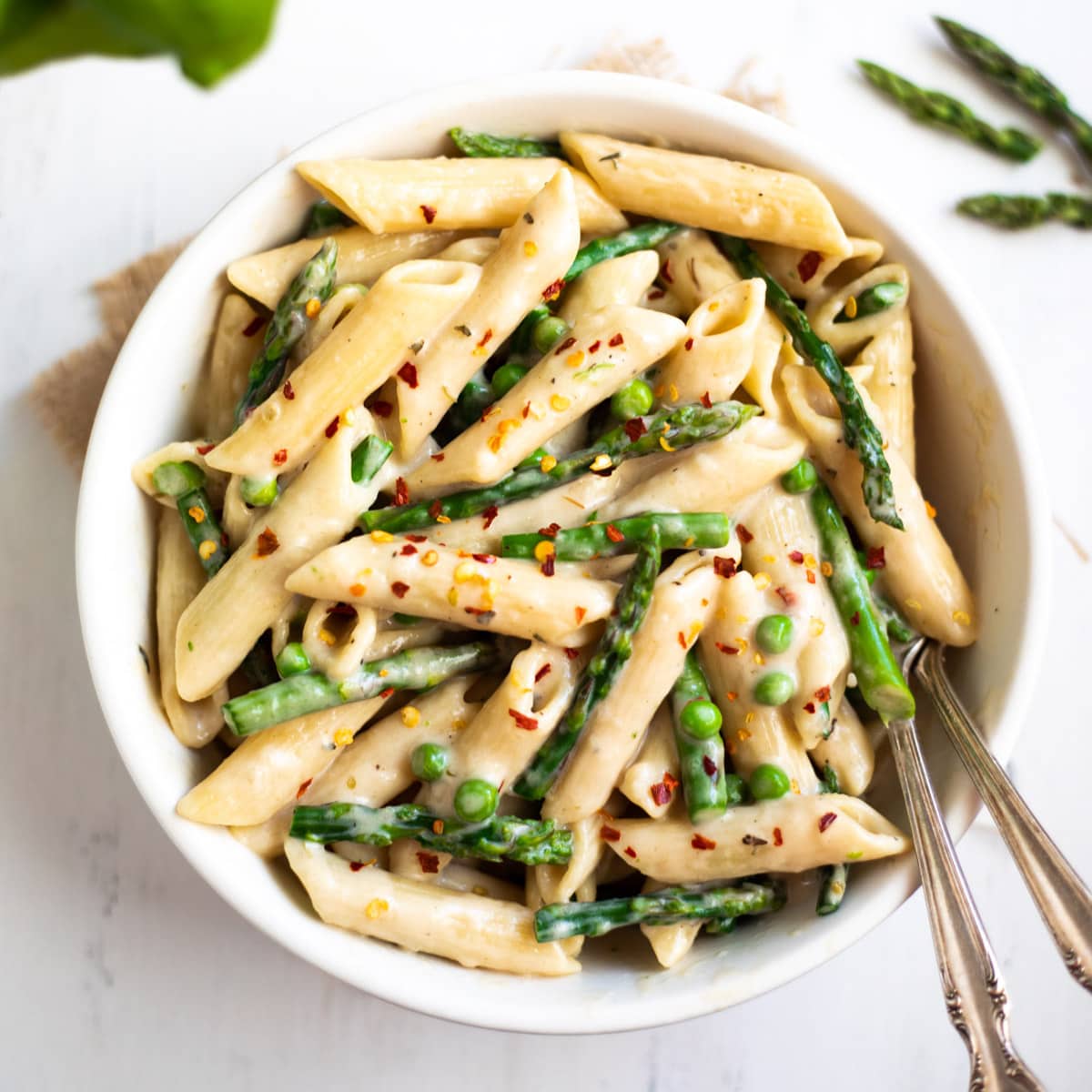 Instant Pot Lemon Asparagus Pasta - Piping Pot Curry