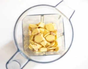 pieces of ginger in a jar