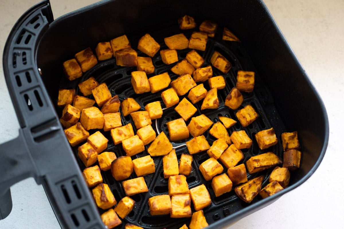 Roasted Air Fryer Sweet Potato Cubes - Julie's Eats & Treats ®