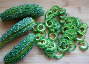 Karela slit and cut into rounds