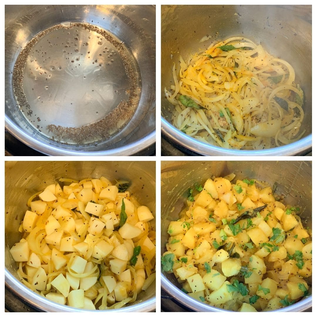 Steps to make Indian potato stir fry made in the instant pot