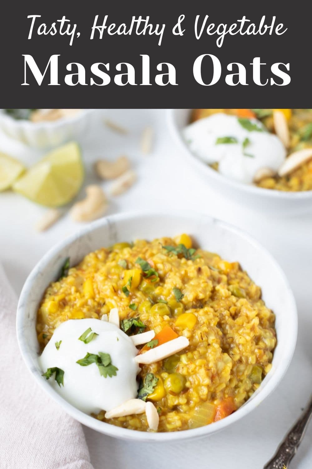 Indian Masala Oats (Savory Oatmeal) - Piping Pot Curry