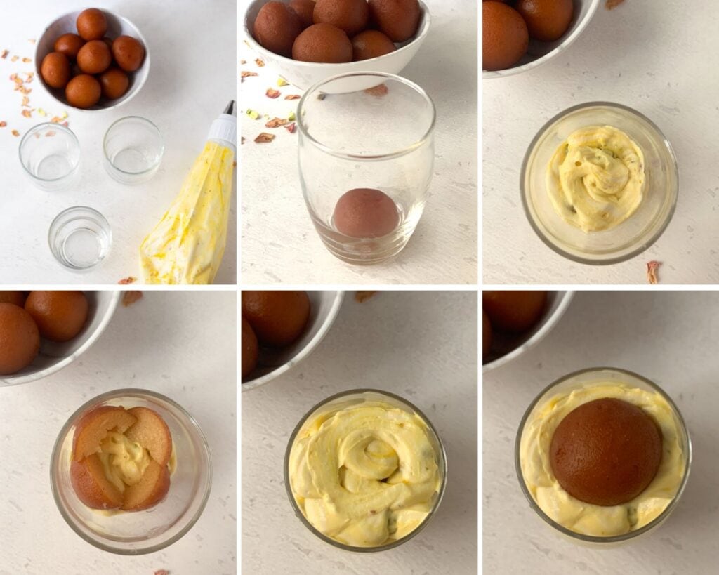 Step for making Gulab Jamun shrikhand shots for easy indian fusion dessert