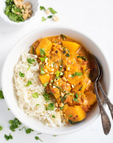 Instant Pot Butternut Squash Curry with Spinach - Piping Pot Curry