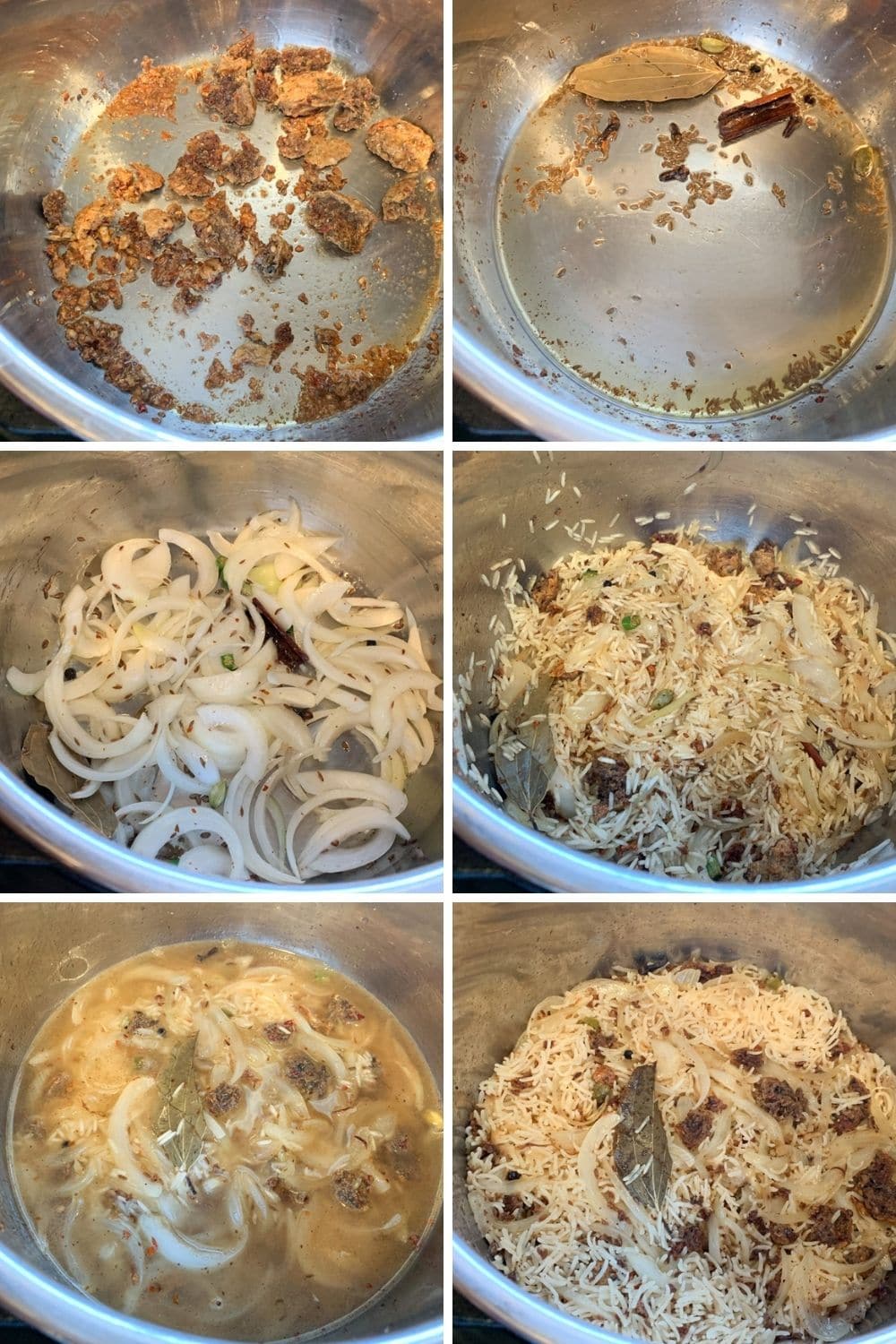 punjabi vadi pulao step-by-step collage 