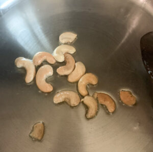 frying cashews in ghee