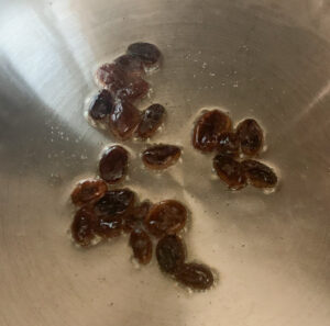frying raisins in ghee