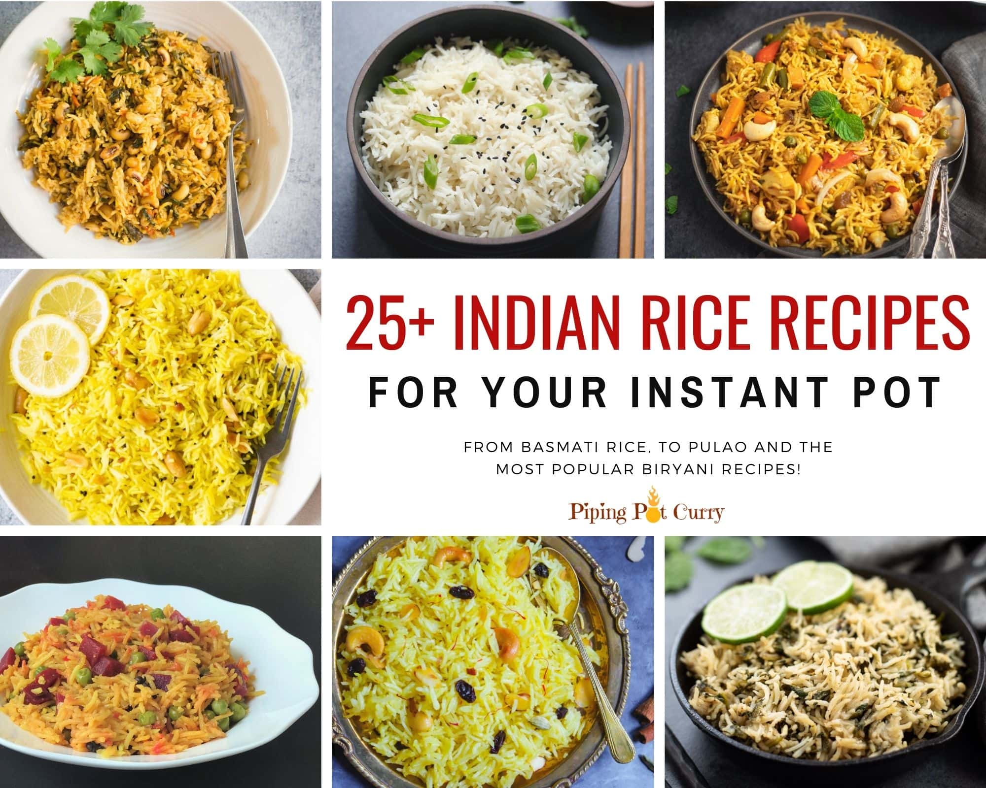 25+ Best Instant Pot Indian Rice Recipes - Piping Pot Curry