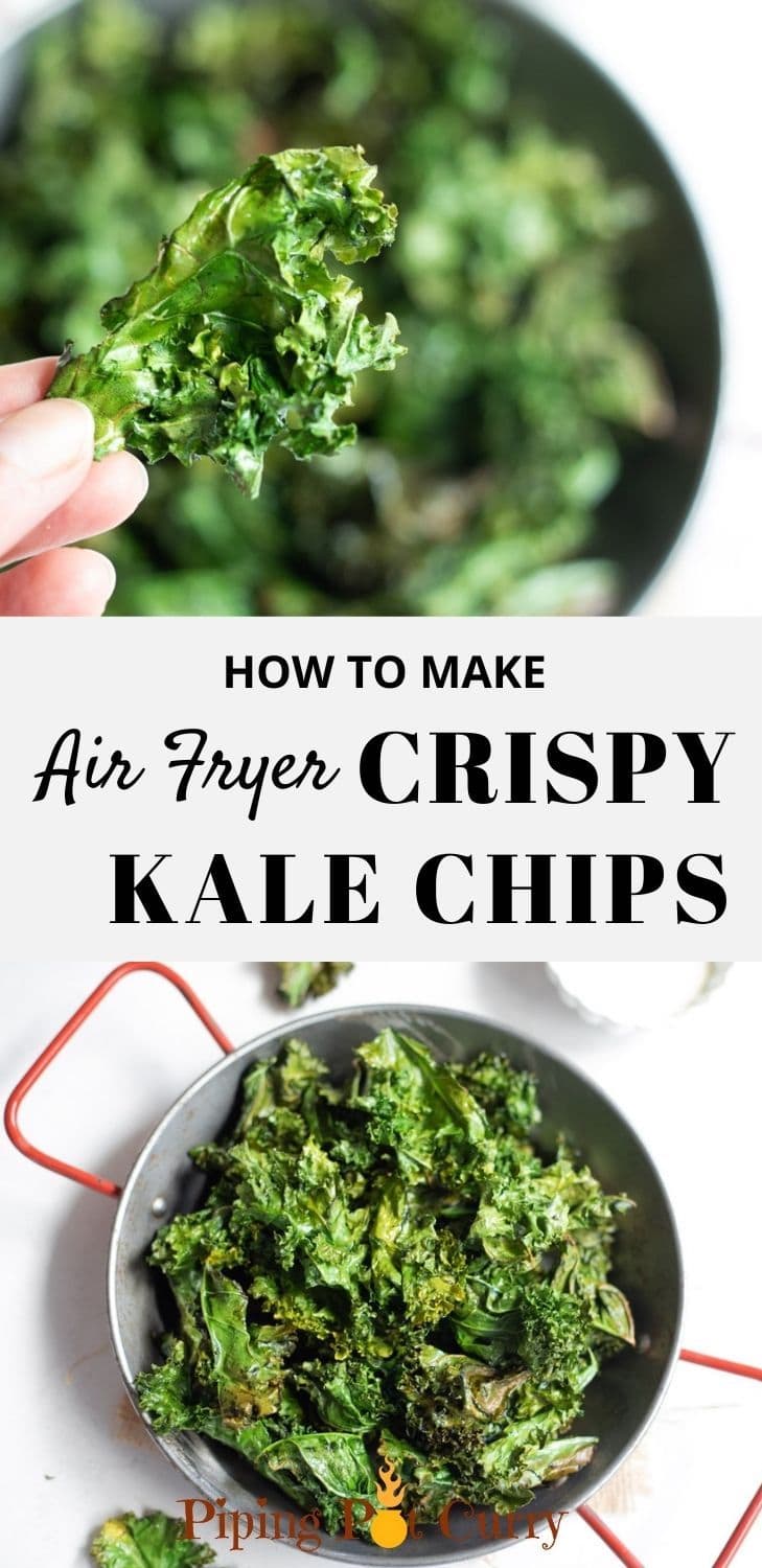 Crispy Air Fryer Kale Chips - Piping Pot Curry