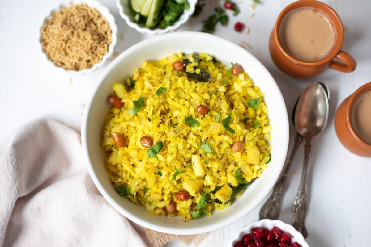 poha in a bowl