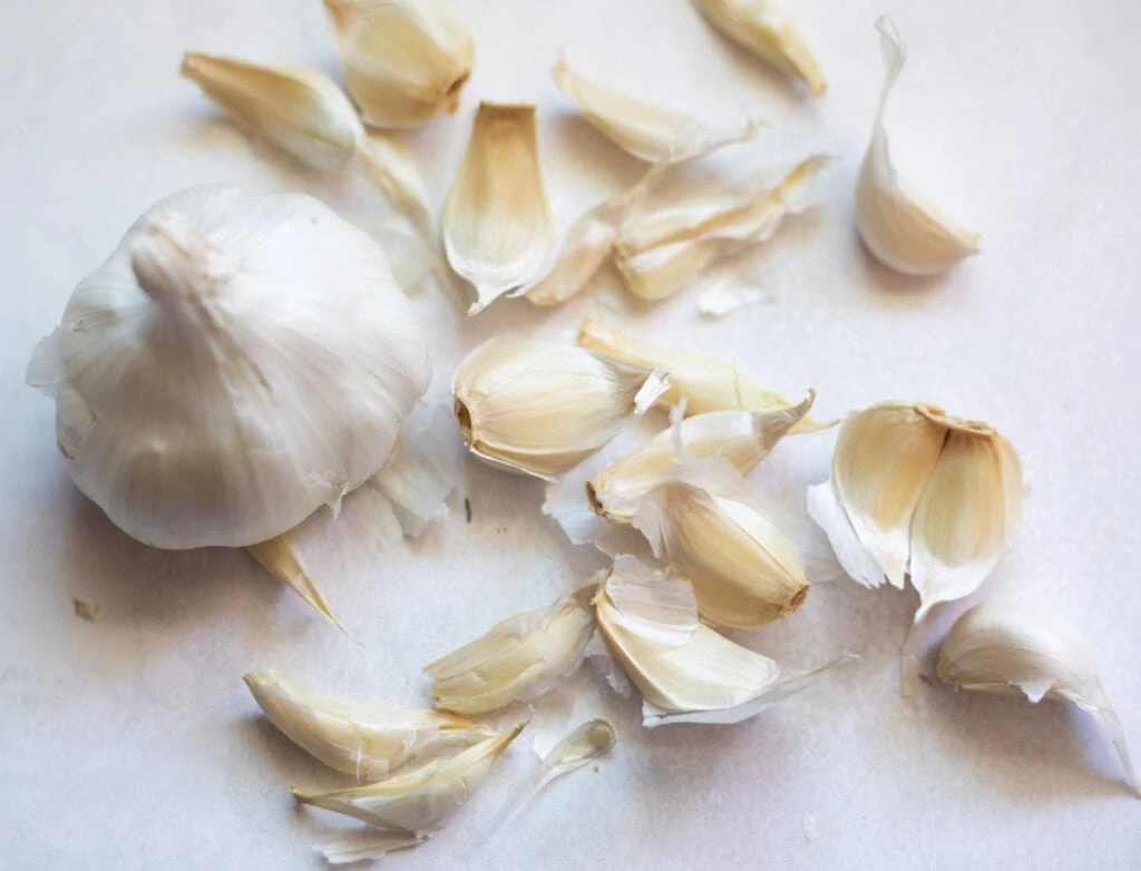 A garlic bulb and cloves 