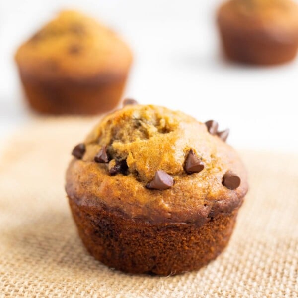 Healthy Muffins with banana. Flax and Chocolate chips