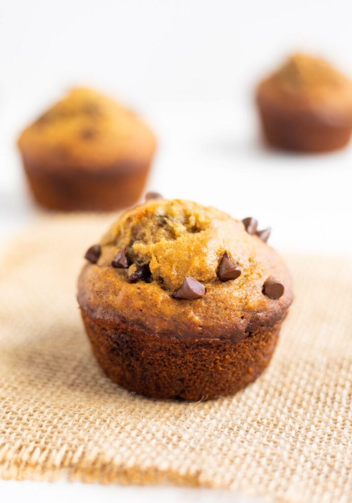 Healthy Muffins with banana. Flax and Chocolate chips