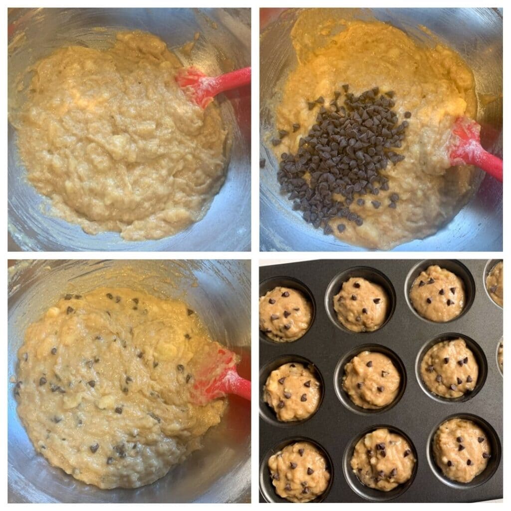 Banana Flax Chocolate Chip Muffins steps 