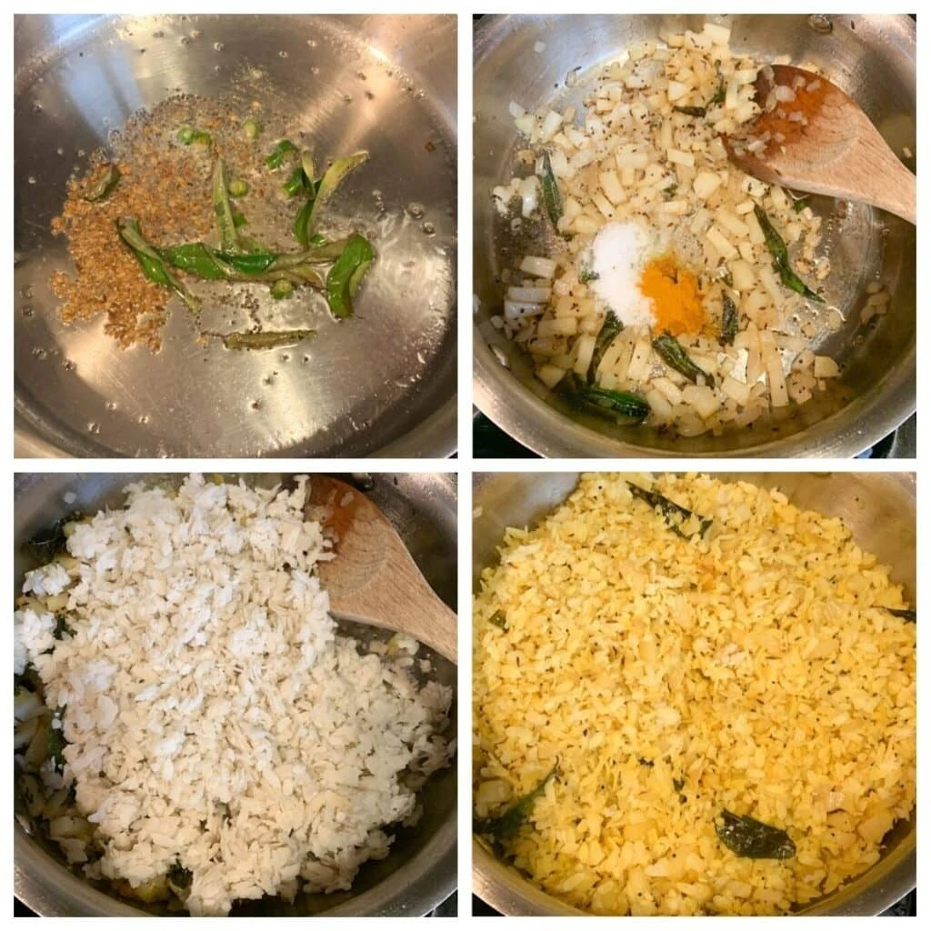 How to make poha in a pan step by step