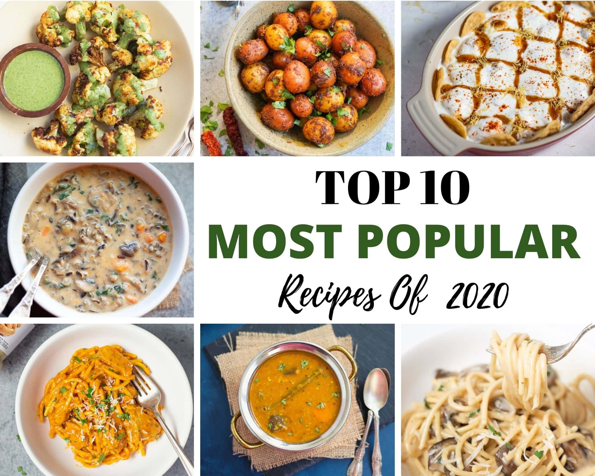 Collection of the 10 most popular recipes of 2020 on piping pot curry