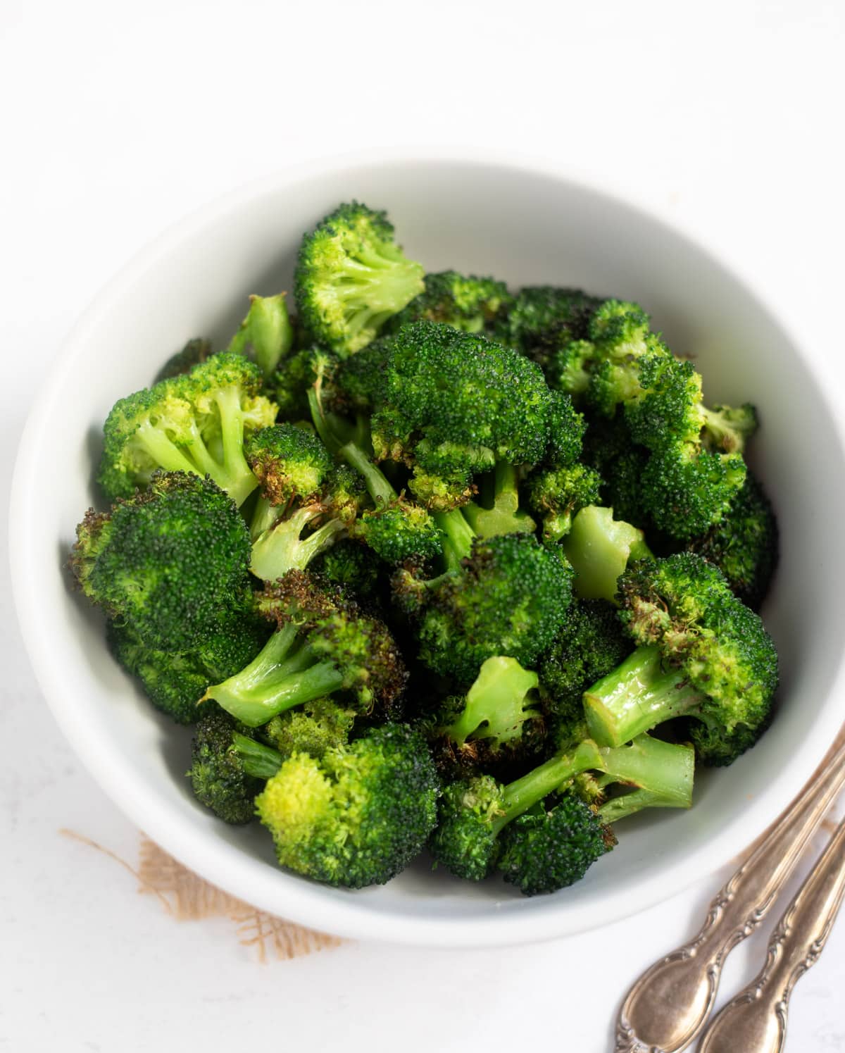 Lightly roasted broccoli perfect side dish for kids and adults 