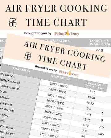 Air Fryer Cooking Times (Free Printable Chart) - Piping Pot Curry