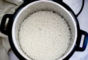 Cooked sushi rice in Instant Pot