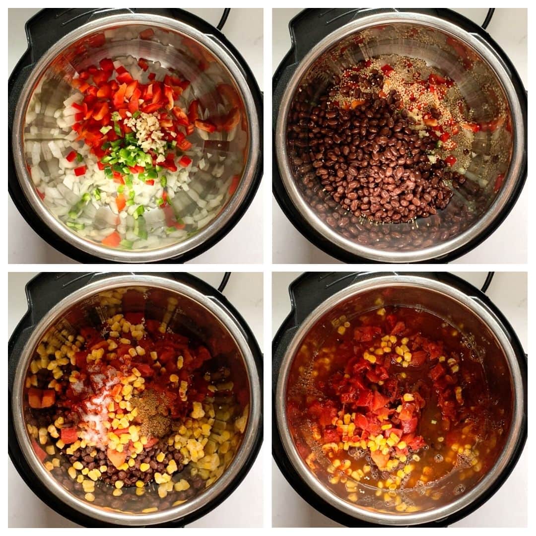 making vegetarian chili in the instant pot - Step by step recipe 