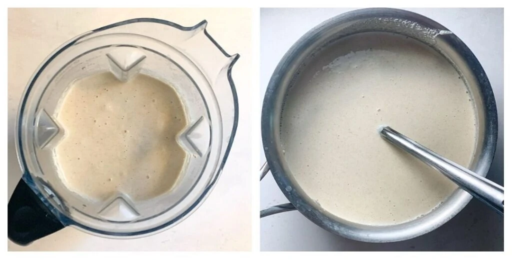 Dosa batter in the blender and in a bowl 
