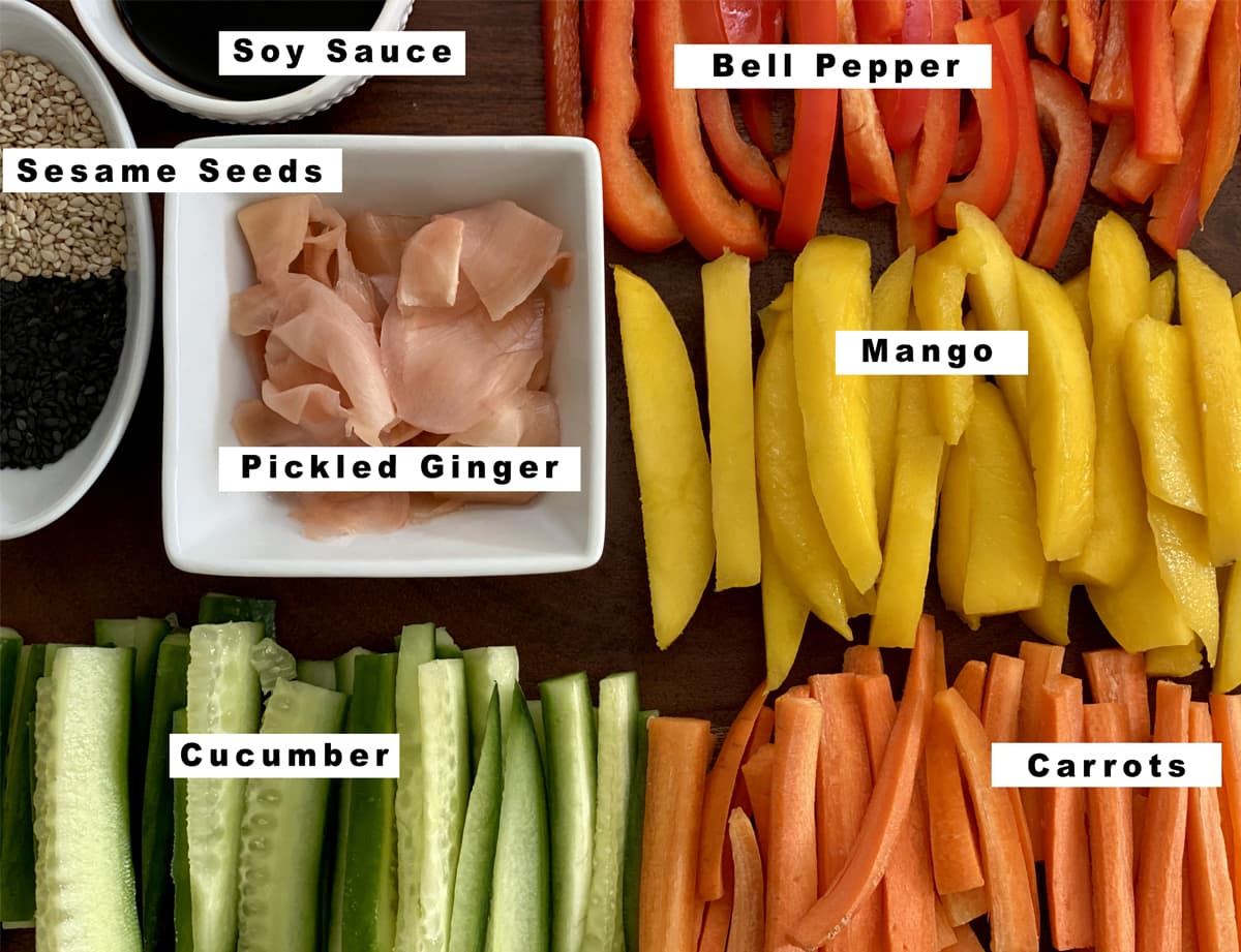 Veggies for making sushi