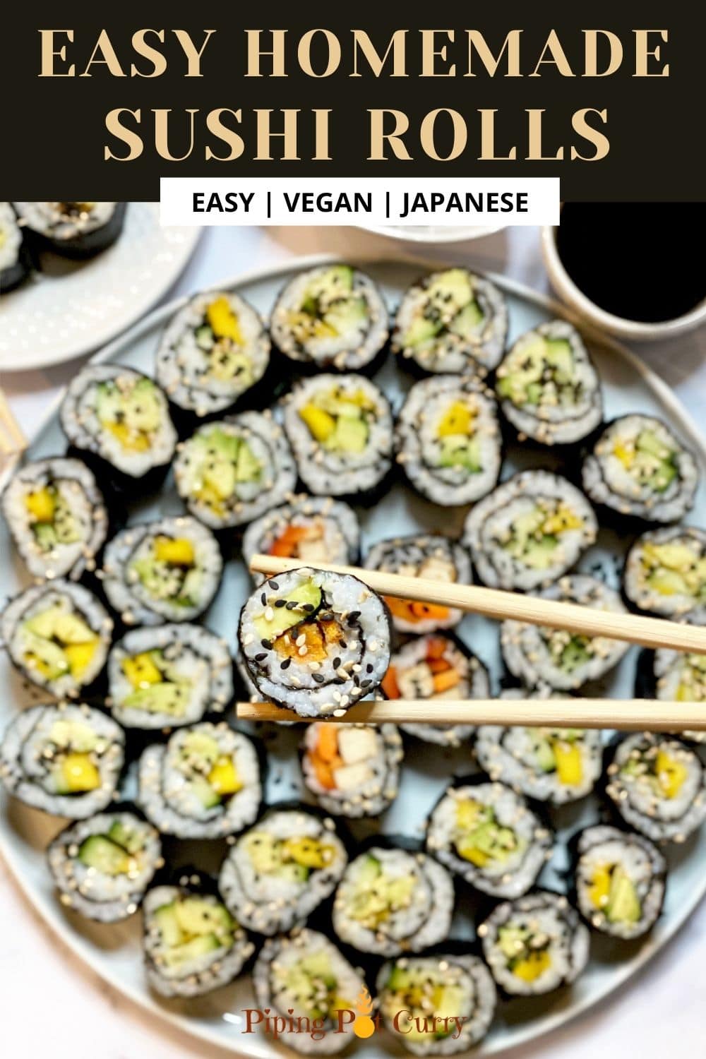 Easy Vegan Sushi for Beginners - Piping Pot Curry