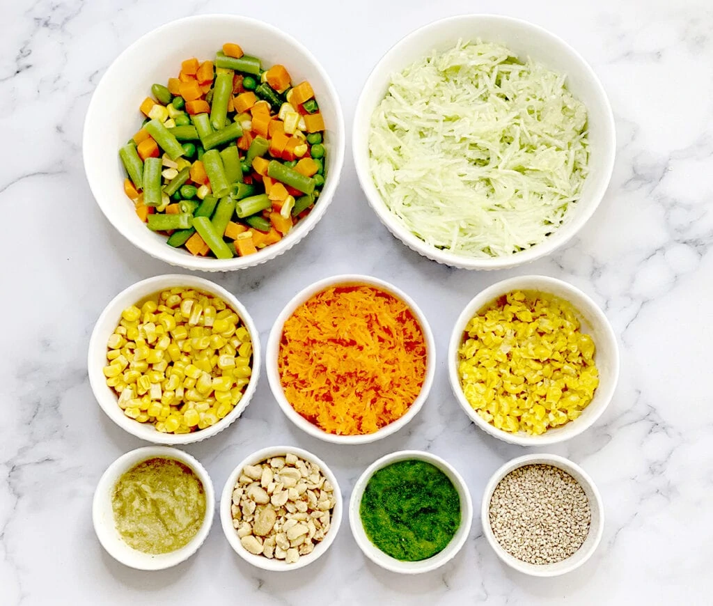 Veggies for handvo