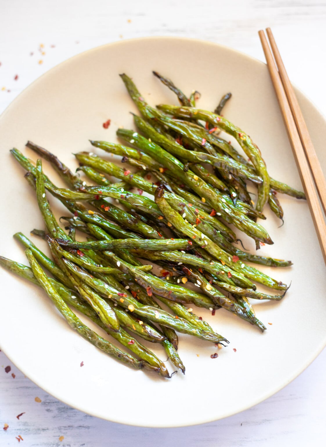 Air Fryer Green Beans with Garlic (Chinese-style) - Piping Pot Curry