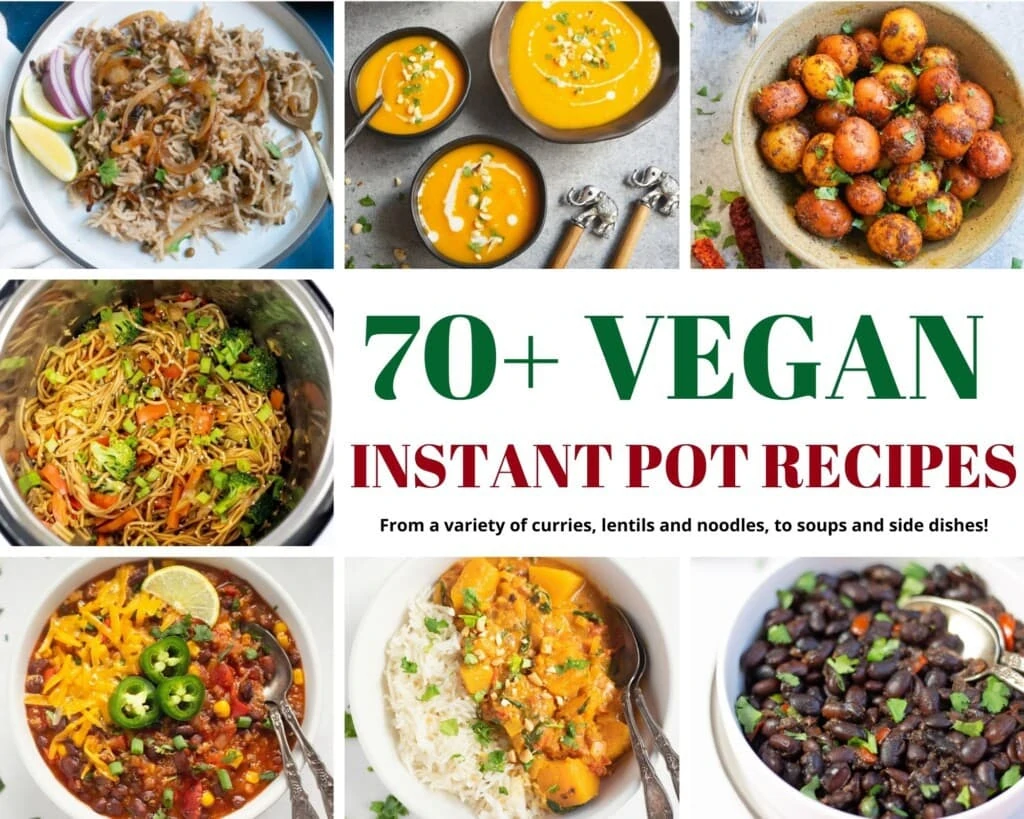 70+ Vegan instant pot recipes roundup collage