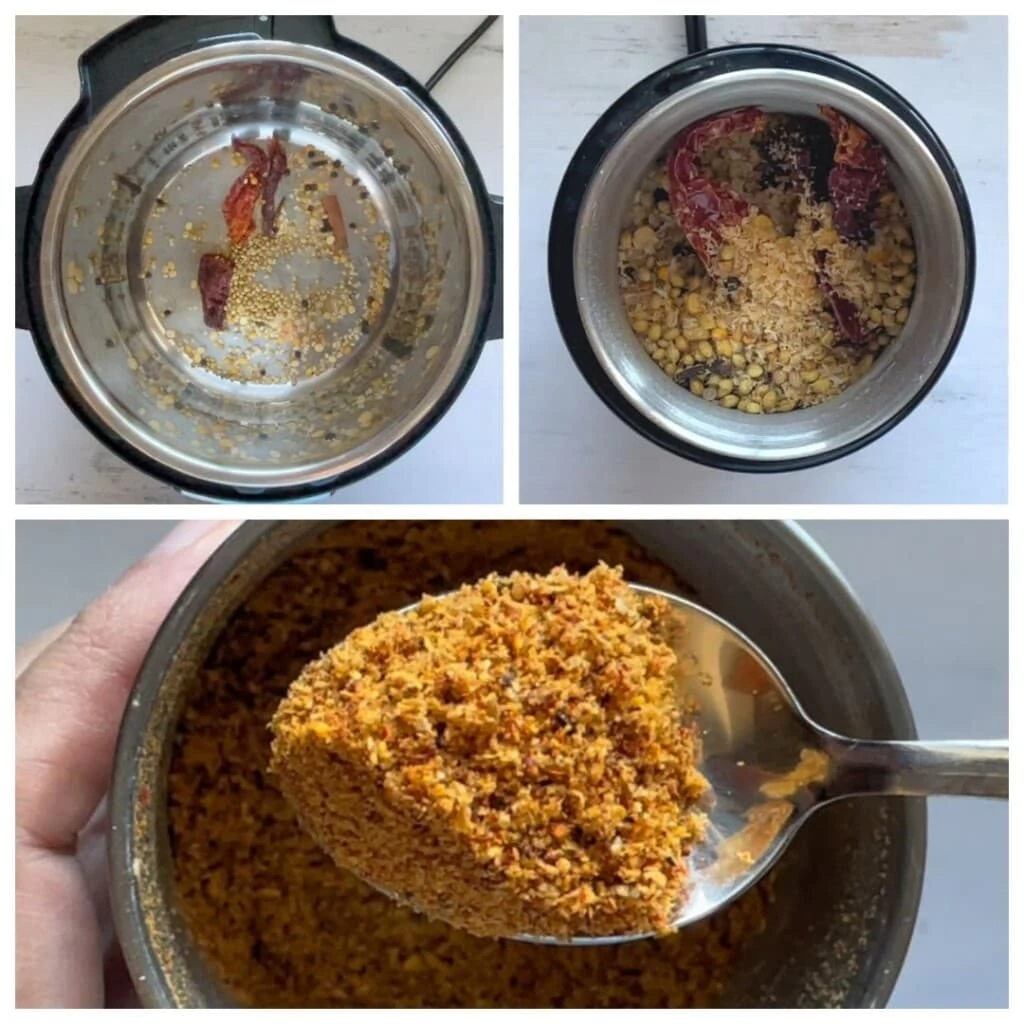 Dry roasting spices in the instant pot and grinding to make bisi bele bath powder