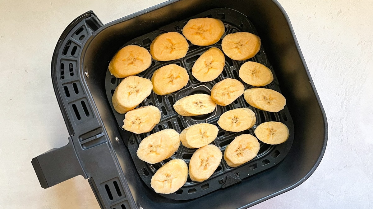 Plantains ready to cook in the air fryer