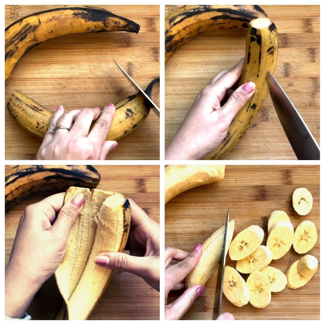 How to peel and cut a plantain steps 