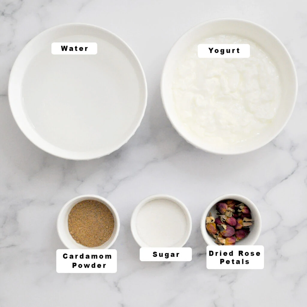 Ingredients you'll need for plain lassi