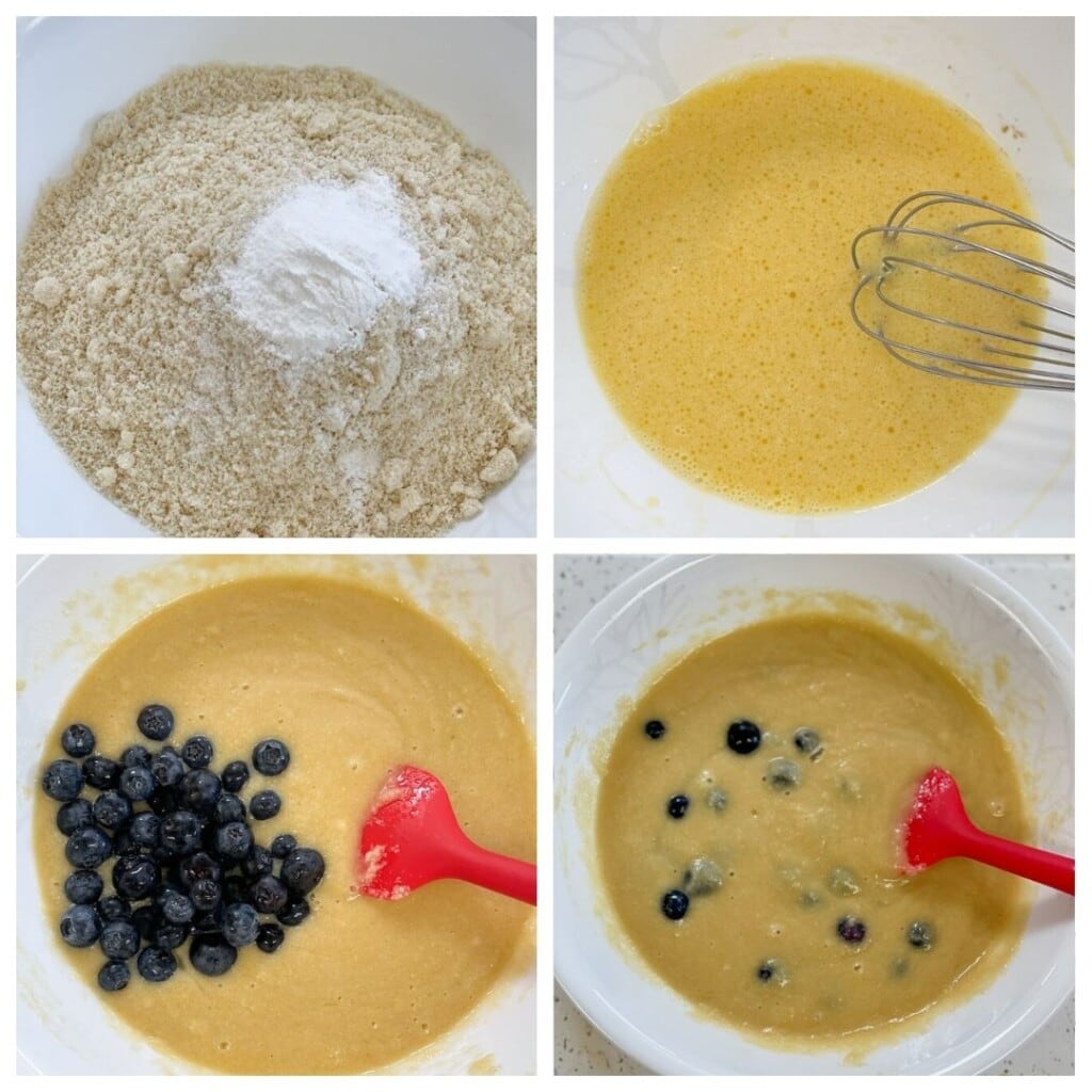 Steps to make batter for blueberry muffins 