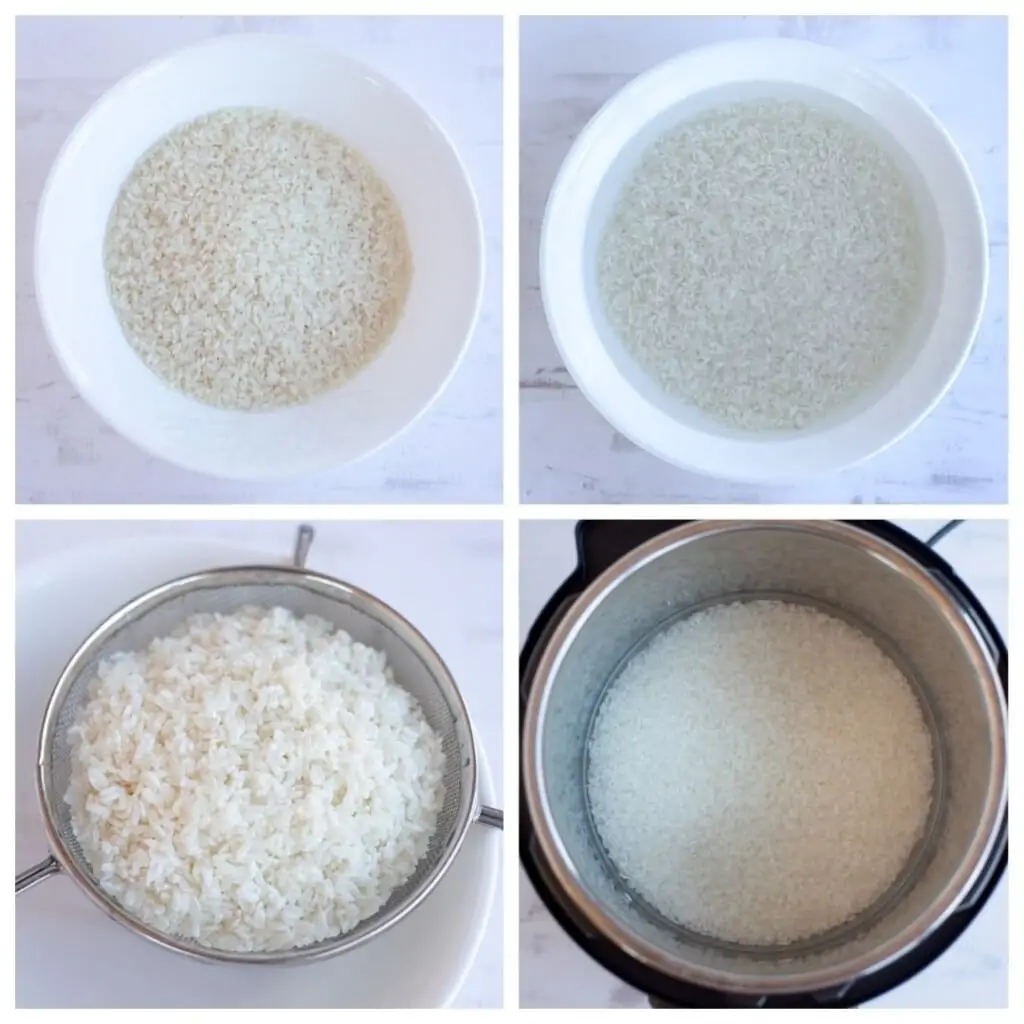 Steps to rinse and cook cal rose rice in the instant pot