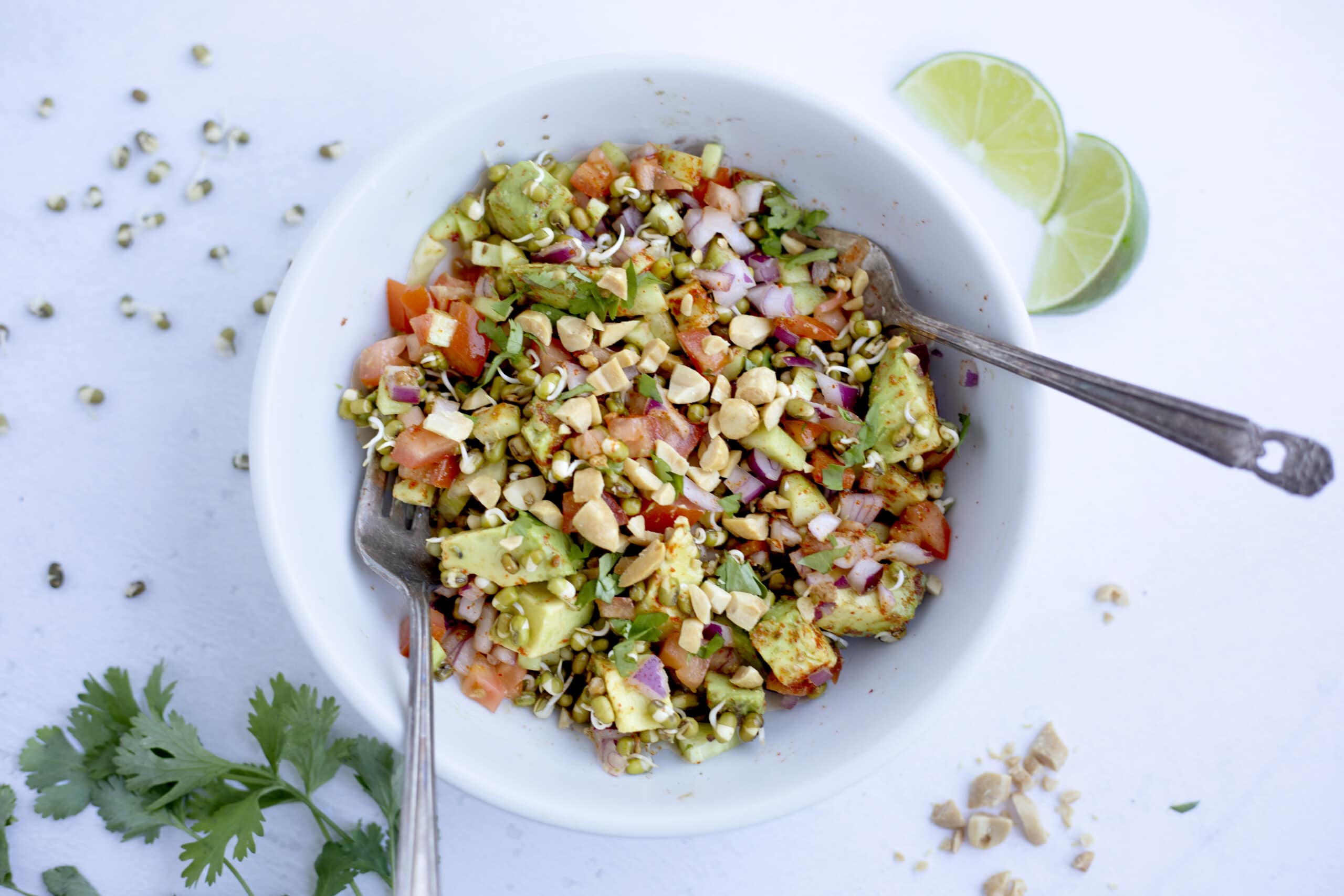 Homemade Sprouted salad in a bowl