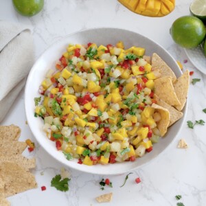 mango salsa with chips