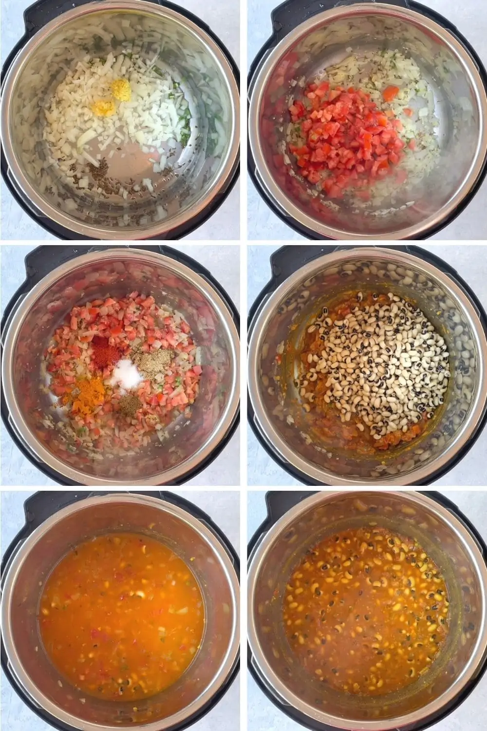 Steps to make black eyed peas curry in instant pot