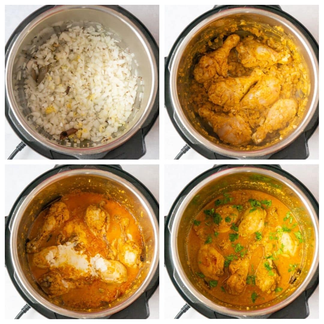 steps to cook chicken korma in the instant pot