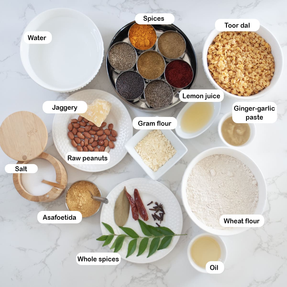 Ingredients you'll need for dal dhokli
