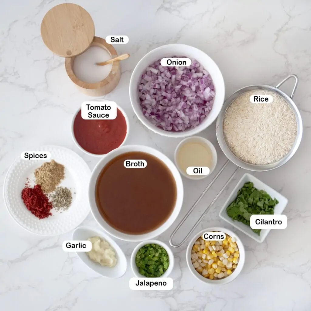 Ingredients you'll need for spanish rice