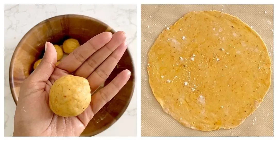 Roll dough balls for dal dhokli