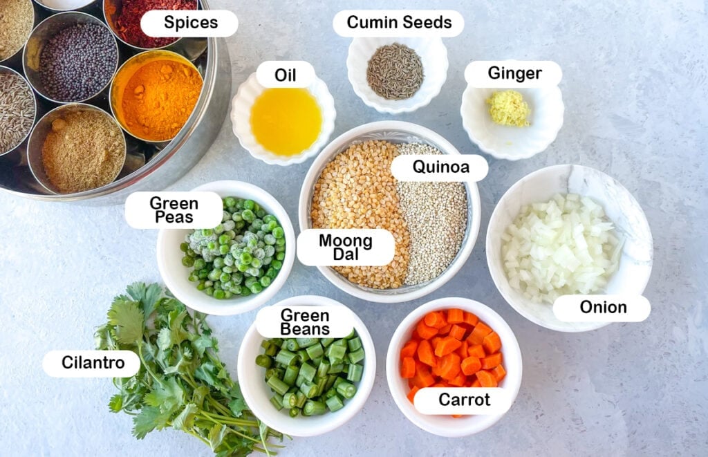 Ingredients for quinoa khichdi
