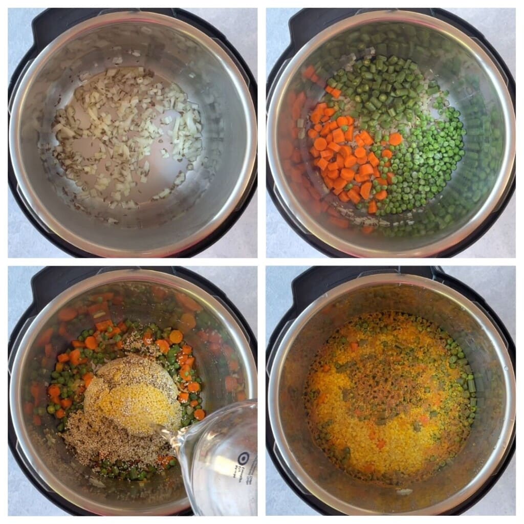 Steps to make quinoa dal Khichdi in instant pot