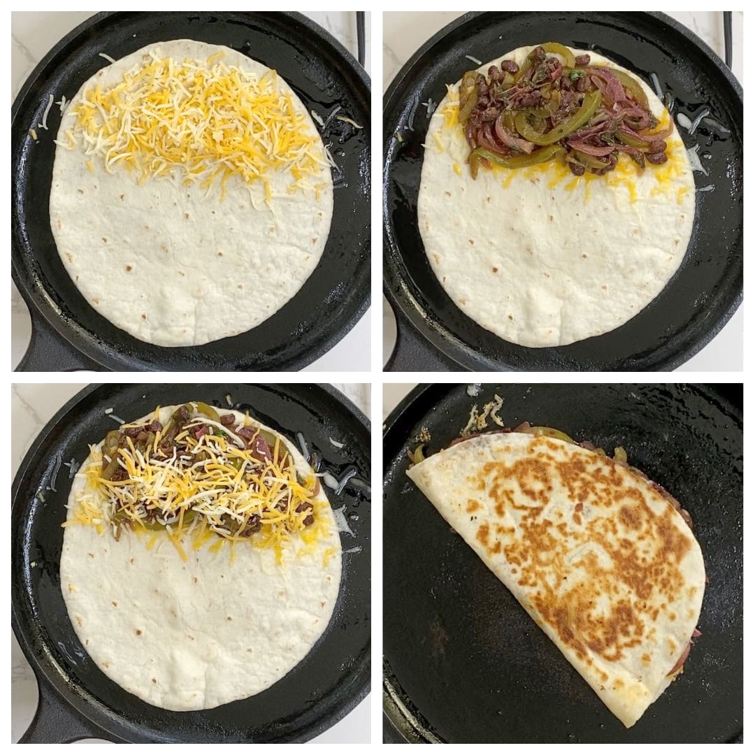 Steps to make quesadillas